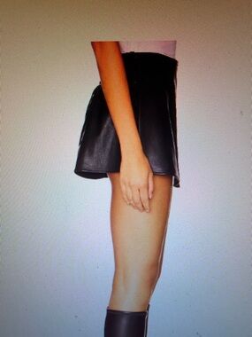 We The Free Black Faux Leather Skort - High-Waist Mini